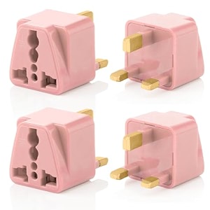 hi-plasst 4pcs pack india to uk plug adapter  type-g plug adapter - uk converter for indian plug for dubai singapore hong kong malaysia - compact uk travel adapter