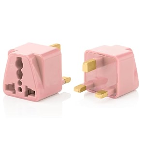 hi-plasst pack of 2 india to uk plug adapter  type-g plug adapter - uk converter for indian plug for dubai singapore hong kong malaysia - compact uk travel adapter