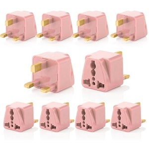hi-plasst 10pcs pack india to uk plug adapter  type-g plug adapter - uk converter for indian plug for dubai singapore hong kong malaysia - compact uk travel adapter