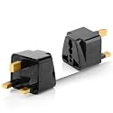 Hi-Plasst Black UK Adapter (Type-G Plug) - 1pc Pack - UK Travel Converter for Dubai, Singapore, Hong Kong, Malaysia - Compact &amp; Durable India to UK Plug Adapter