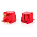 Hi-Plasst India to UK Adapter (Type-G Plug) - 2pcs Pack - UK Travel Converter for Indian Plugs for use in Dubai, Singapore, Hong Kong, Maldives - Compact &amp; Durable (Red)
