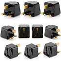 Hi-Plasst Black UK Adapter (Type-G Plug) - 10pcs Pack - UK Travel Converter for Dubai, Singapore, Hong Kong, Malaysia - Compact &amp; Durable India to UK Plug Adapter