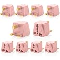 Hi-Plasst (10pcs Pack) India to UK Plug Adapter // Type-G Plug Adapter - UK Converter for Indian Plug for Dubai, Singapore, Hong Kong, Malaysia - Compact UK Travel Adapter