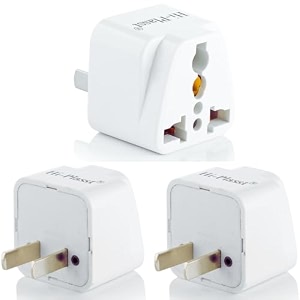 hi-plasst pack of 3 india to usa converter - type a plug adapter for usa canada mexico japan thailand philippines - us travel adapter 2 pin plug adapter