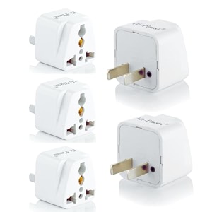 hi-plasst pack of 5 india to usa converter - type a plug adapter for usa canada mexico japan thailand philippines - us travel adapter 2 pin plug adapter