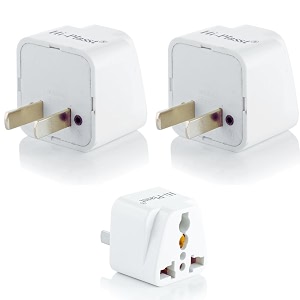 hi-plasst pack of 2 india to usa converter - type a plug adapter for usa canada mexico japan thailand philippines - us travel adapter 2 pin plug adapter