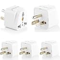 Hi-Plasst (Pack of 5) India to USA Converter Plug - 3 Pin Type B Plug with Universal Socket, US Travel Adapter Converter for United States, Canada, Mexico, Japan, Taiwan, Philippines