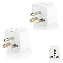 Hi-Plasst (Pack of 2) India to USA Converter Plug - 3 Pin Type B Plug with Universal Socket, US Travel Adapter Converter for United States, Canada, Mexico, Japan, Taiwan, Philippines