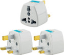 HI PLAST (3pc) Type-G Adapter Universal Travel Worldwide Adapter, UK Plug, 3pin Uk Converter Socket, Flat Pin Wall Plugs Power Plug (White)