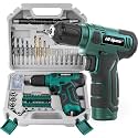 Hi-Spec 8V USB Cordless Drill Driver Set with Toolbox for Home DIY, Green