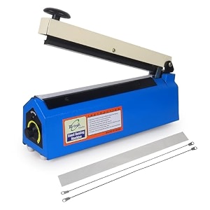 10 inch-250 mm sealing machine for plastic pouch poly bag and food packets sealing machine with extra strip 1-year warranty  home and business use  full customer support blue