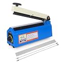 8 Inch-200 MM Sealing Machine for Plastic, Pouch, Poly Bag and Food Packets Sealing Machine with Extra Strip | 1-Year Warranty | Home and Business Use | Full Customer Support – Blue