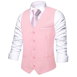 Hi-Tie Mens Formal Solid Suit Vest Slim
