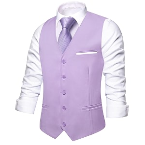 Hi-Tie Mens Formal Solid Suit Vest Slim