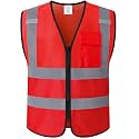 Hi Vis Reflective Safety Vest for Men Women,KZ179,Red,M