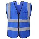 Hi Vis Reflective Safety Vest for Men Women,KZ179,Blue,M