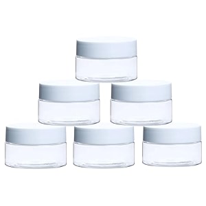 hian refillable cosmetic jars pack of 6 15gm 38x25 cm bpa-free acrylic empty cream containers with leakproof white lids portable mini travel pots for lotion balm makeup skincare storage