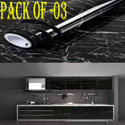 hias 60 cm x 200 cm Waterproof Decorative Foils Wallpaper (Black, Pack of 3)