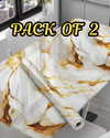 hias 60 cm x 200 cm Waterproof Decorative Foils Wallpaper (Gold, White, Pack of 2)