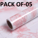 hias 60 cm x 200 cm Waterproof Decorative Foils Wallpaper (Pink, Pack of 5)