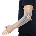 Hiball Lymphedema Medical Compression Arm Sleeve with Gauntlet, 20-30 mmHg