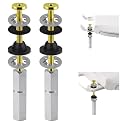 Hibbent 2 PCS Universal Toilet Seat Bolts Kit, Brass Bolts with Metal Nuts