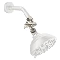 Hibbent All Metal Shower Head Elbow Adapter, 360 ° Adjustable Swivel Brass Shower Head Adapter, Stainless Steel Shower Arm Extension for Fixed and Rain Showerhead, Wall Mounted, Brushed Nickel