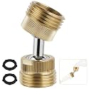 Hibbent Garden Hose Adapter, 3/4 Inch Swivel Brass Garden Hose Protector, Dual Rotation Male to Male Brass Connector with Extra 2 Washers