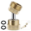 Hibbent Garden Hose Adapter, 3/4 Inch Swivel Brass Garden Hose Protector, Dual Rotation Male to Female Brass Connector with Extra 2 Washers