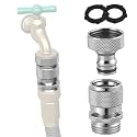 Hibbent Garden Hose Quick Connector, Solid Brass 3/4 Inch GHT Thread Faucet Hose Quick Connect Fitting, Female and Male Adapter