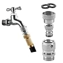 Hibbent Swivel Garden Hose Quick Connector, 360° Rotatable Faucet Hose Quick Connect Fitting, Solid Brass 3/4 Inch GHT Thread, Female and Male Adapter