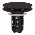 Hibbent Upgraded 3 in 1 Bathroom Sink Drain Strainer, Pop Up Sink Stopper with Big Push Cap, Anti-Clogging Metal Filter Basket,Sink Plug with Hair Catcher for 1.1''~2.36'' Basin, Oil-Rubbed Bronze