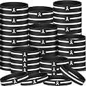 Hiboom 100 Pack White Ribbon Lung Cancer Silicone Bracelets Bulk