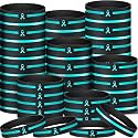 Hiboom 100 Pcs Ovarian Cancer Awareness Silicone Bracelets, Teal Ribbon Rubber Wristbands Bulk, Healthcare Awareness Gifts for Cervical Cancer &amp; PTSD Support, Social Charity Event Pack