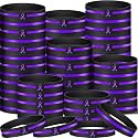 Hiboom 100 Pcs Purple Silicone Bracelets Pancreatic Cancer Awareness Bulk