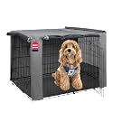 HiCaptain 30-Inch Dog Crate Cover with Mesh, Waterproof Kennel Cover, Grey