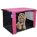 HiCaptain 30-Inch Dog Crate Cover with Mesh, Waterproof Kennel Cover, Pink