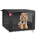 HiCaptain 30-Inch Dog Crate Cover with Mesh, Waterproof Kennel Cover, Black
