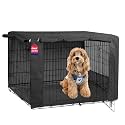 HiCaptain 36-Inch Dog Crate Cover with Mesh, Waterproof Kennel Cover, Black