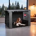 HiCaptain 36-Inch Dog Crate Cover with Mesh, Waterproof Kennel Cover, Grey