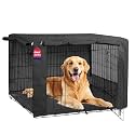 HiCaptain 48-Inch Dog Crate Cover with Mesh, Waterproof Kennel Cover, Black