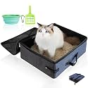 HiCaptain Portable Travel Litter Box for Cats, with Scoop Collapsible Bowl