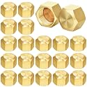 Hicarer 100 Pcs 3/8 in Brass Compression Cap Valve Cap