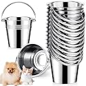 Hicarer 12 Pcs 1.5 Quart/0.38 Gallon Stainless Steel Dog Water Bucket