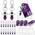 Hicarer 120 Set Funeral Favors Angel Keychains Organza Bags, Purple
