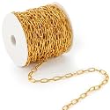 Hicarer 164 Feet #3 Hobby and Craft Sash Chain, Brass Plated, 5 Lbs Load