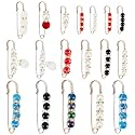 Hicarer 18 Pcs Pearl Safety Pin Brooches for Women Clothing Vintage Style