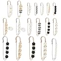 Hicarer 18 Pcs Pearl Safety Pin Brooches for Women Clothing, Elegant Style