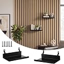 Hicarer 2 Pack Wall Shelves for Wood Slat Acoustic Panels 5.1" x 8"