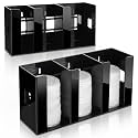 Hicarer 3 Compartments Acrylic Cup and Lid Holder, Black
